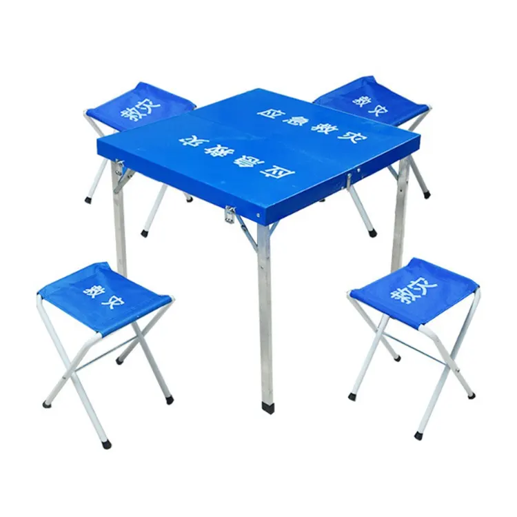 Mesa e cadeira dobrável para alívio de desastres